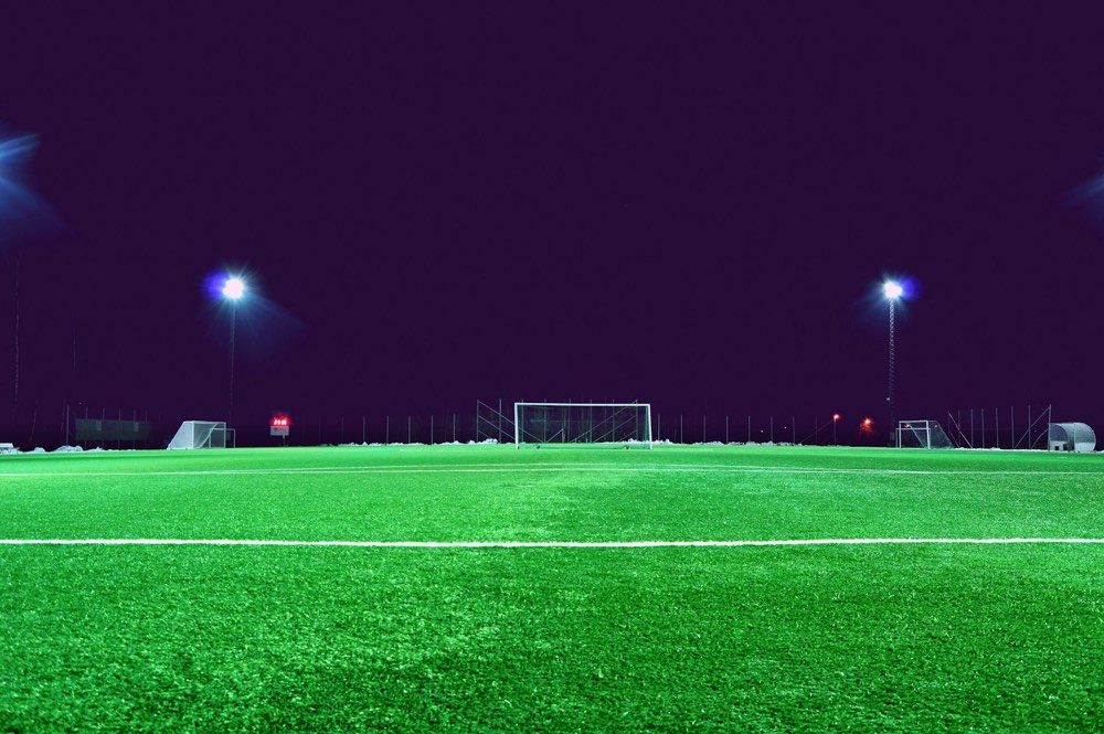 Floodlit field