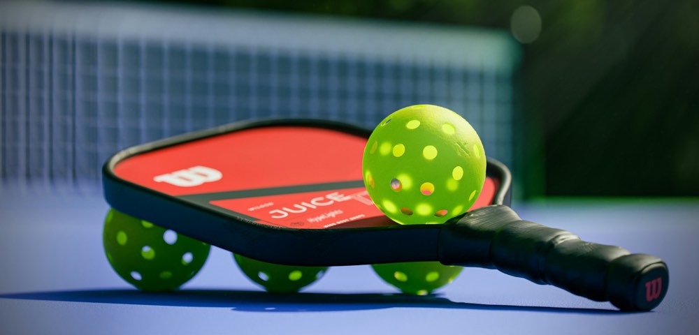 Pickleball paddle and balls